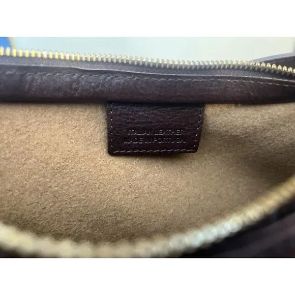 Vintage Brooks Brothers‎ Plaid Italian Leather Small Handbag Purse